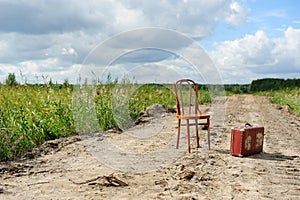 Old forgotten luggage photo