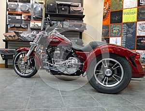 Old Fort Harley Davidson Retail Store red trike