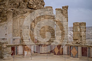 Old fortification of Fortress Masada, Israel