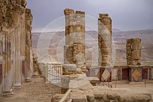 Old fortification of Fortress Masada, Israel photo