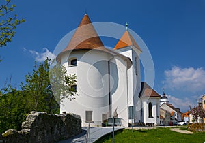 Old fortified church in the medieval town of Kranj, Slovenia photo