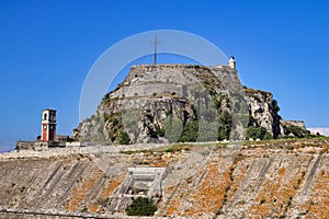 Old fortress and clock tower Corfu town photo