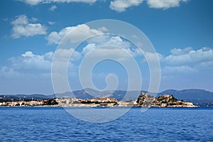 Old fortress Corfu town Greece seascape photo