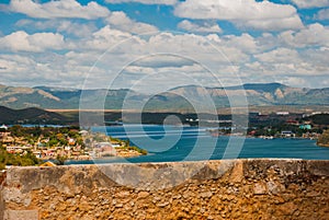 Old fortress in Cuba. Fort Castillo del Moro. Castle San Pedro de la Roca del Morro, Santiago de Cuba