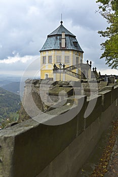 Old fortress fortification Koenigstein, Frederick tower, Saxon Switzerland, Germany