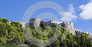 Old fortress in Hvar, Croatia, low angle view