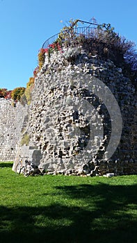 Old Fortress And Balcony With Blue Sky