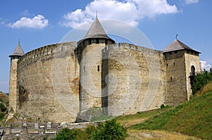 Old fortress on the river bank. Ukraine