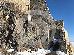 Old fortress Rupea in winter - Romania