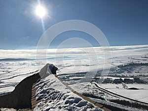 Old fortress Rupea in winter - Romania