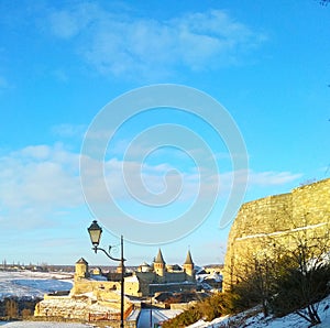 Old Fortress on a sunny winter day, Kamenets-Podolsky, Ukraine