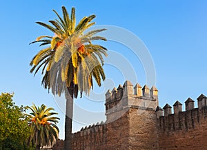 Old fortress wall in Seville Spain