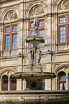 Old fountain 1869 of the Vienna Opera building