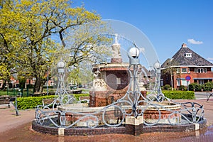 Old fountain in the park of Veendam photo