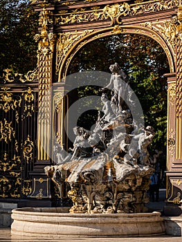 Old fountain on Place Stanislas in Nancy