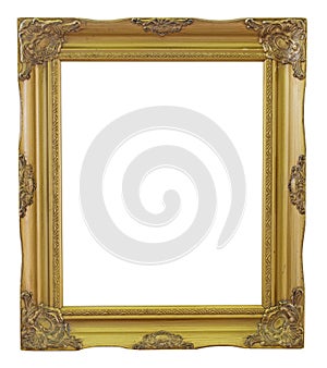 Old Frame gold and copper vintage isolated background.