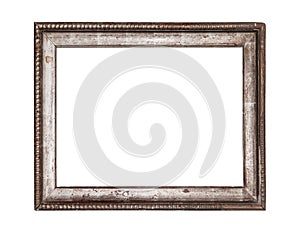 Old frame isolated on white.