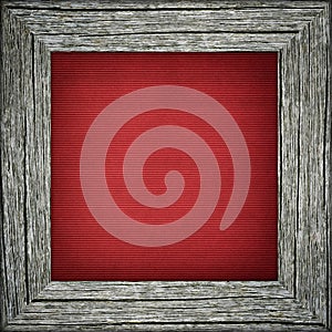 Old frame with red striped canvas