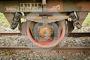 Old freight train wheel