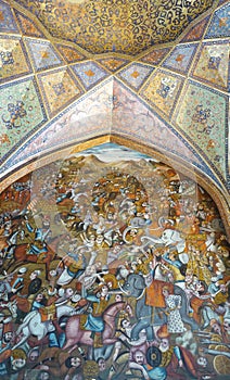 Old fresco in palace Chehel Sotoun