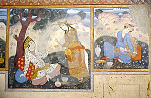 Old fresco in palace Chehel Sotoun