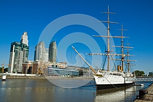 Old frigate. Buenos Aires harbor. photo