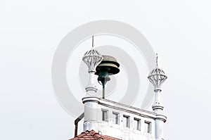 Old , functional siren bell on official buildings top