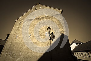 Old gable and lamp