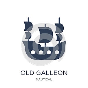 Old Galleon icon. Trendy flat vector Old Galleon icon on white b