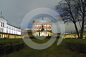 Old gallery in berlin at night