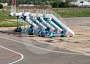 Old gangway for airplanes