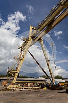 Old gantry crane in the yard