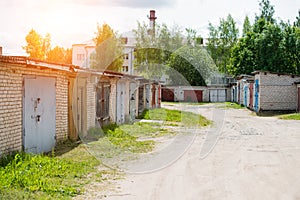 Old garage cooperative, Row of garage gates