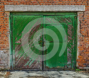 Old garage gate closed