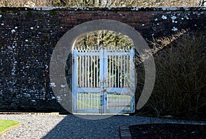 Old Garden Gate Into an Old Walled Garden in a Country Estate