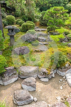 Old Garden of Shorenin Temple in Kyoto, Japan