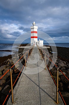 The old GarÃ°skagi Lighthouse in Iceland