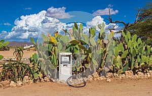 Old gas pump in the Namib Desert, Solitaire, Namibia