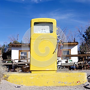 Old gas station in ghost town