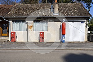 Old gas station, Marnay, Haute-Saone, France