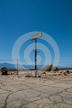 Old gas station sign Salton Sea, California