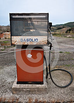 Old gasoline diesel fuel pump, Italy