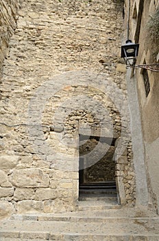 Old gate in medieval alley