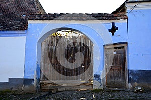 Old gate in Viscri, Transylvania, Romania