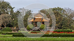 Old Gazebo in the garden of the Forbidden city , Imperial City inside the Citadel, Hue, Vietnam