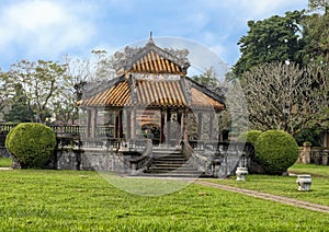 Old Gazebo in the garden of the Forbidden city , Imperial City inside the Citadel, Hue, Vietnam