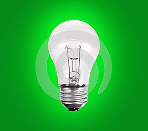 Old generation Light Bulb on green