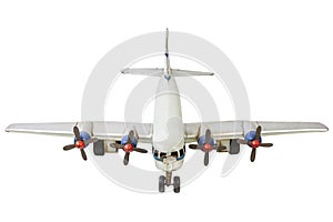 Old generic commercial airplane model isolated on white