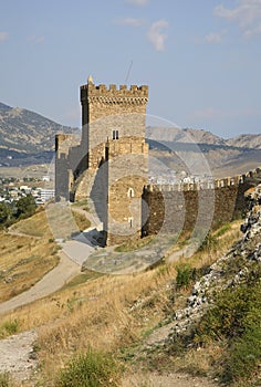 Old Genoese fortress XI century in Sudak. Crimea. Ukraine