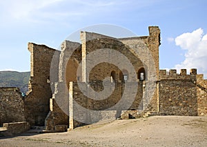 Old Genoese fortress XI century in Sudak. Crimea. Ukraine